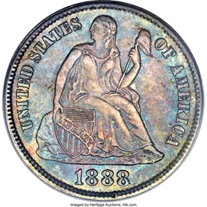 image for: 1888-S 10C MS66 PCGS. CAC. Fortin-110, R.3....