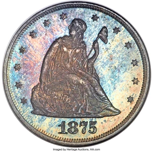image for: 1875 20C MS67 NGC. CAC...