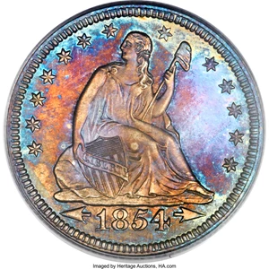 image for: 1854 25C Arrows PR64 PCGS. Briggs 6-F....
