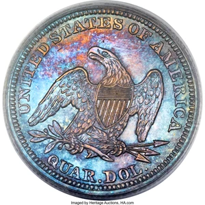 image for: 1854 25C Arrows PR64 PCGS. Briggs 6-F....