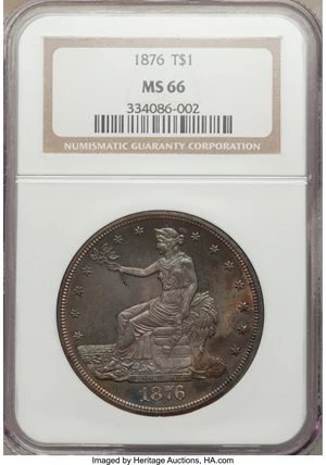 image for: 1876 T$1 MS66 NGC....