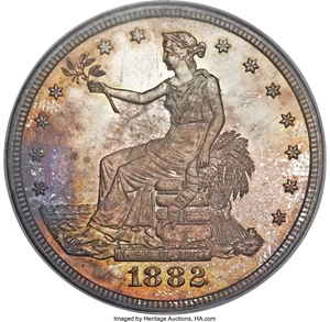 image for: 1882 T$1 PR68 Cameo NGC....