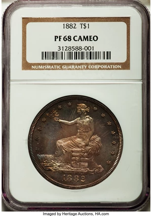 image for: 1882 T$1 PR68 Cameo NGC....