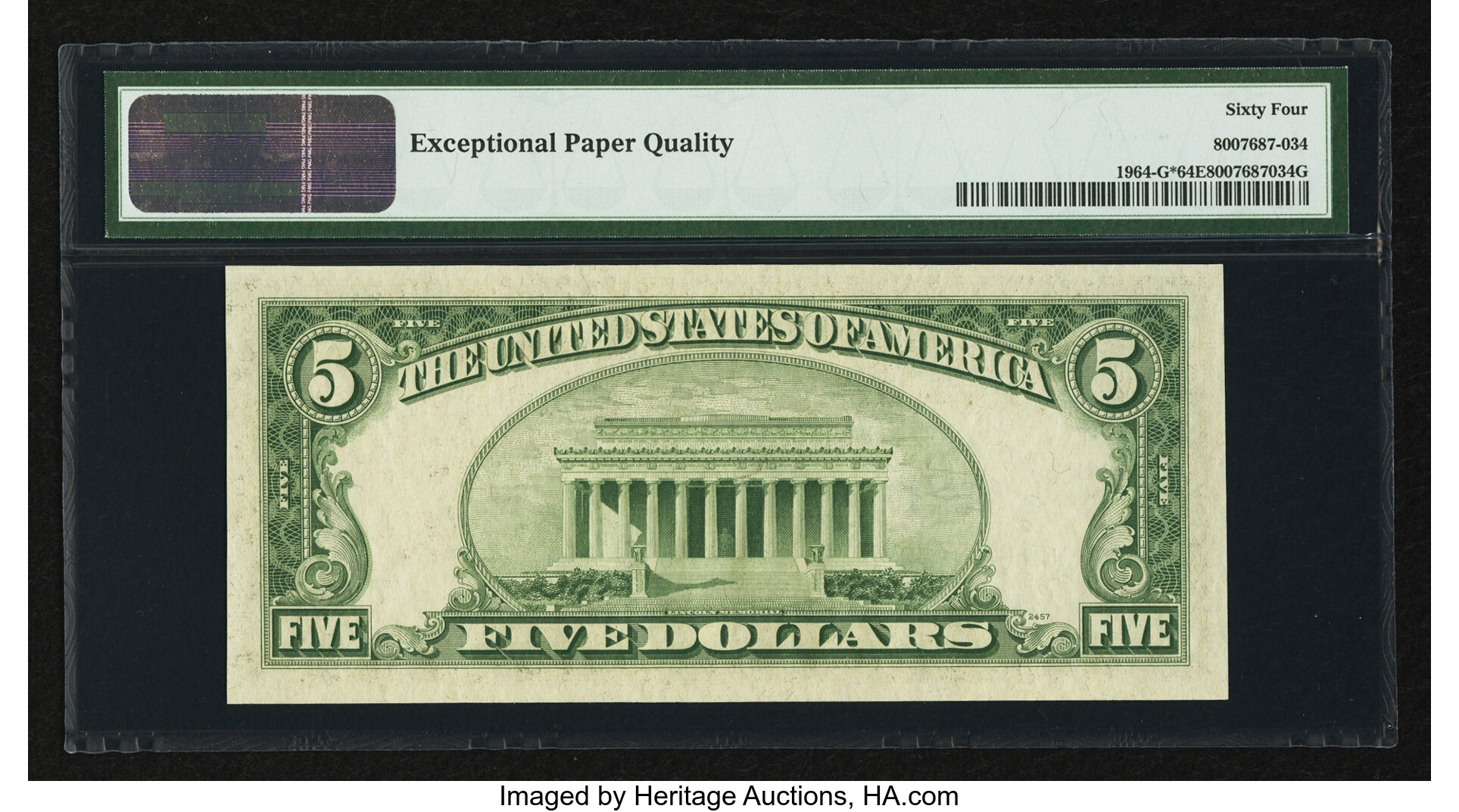 image for: Fr. 1964-G* $5 1950C Federal Reserve Star Note. PMG Choice Uncirculated 64 EPQ....