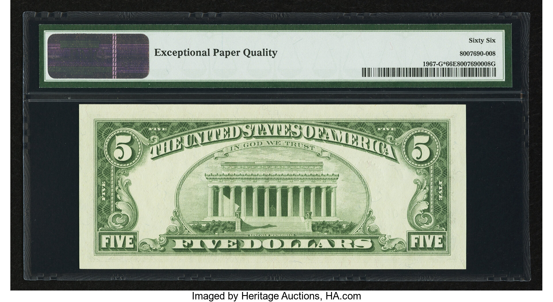 image for: Fr. 1967-G* $5 1963 Federal Reserve Star Note. PMG Gem Uncirculated 66 EPQ....