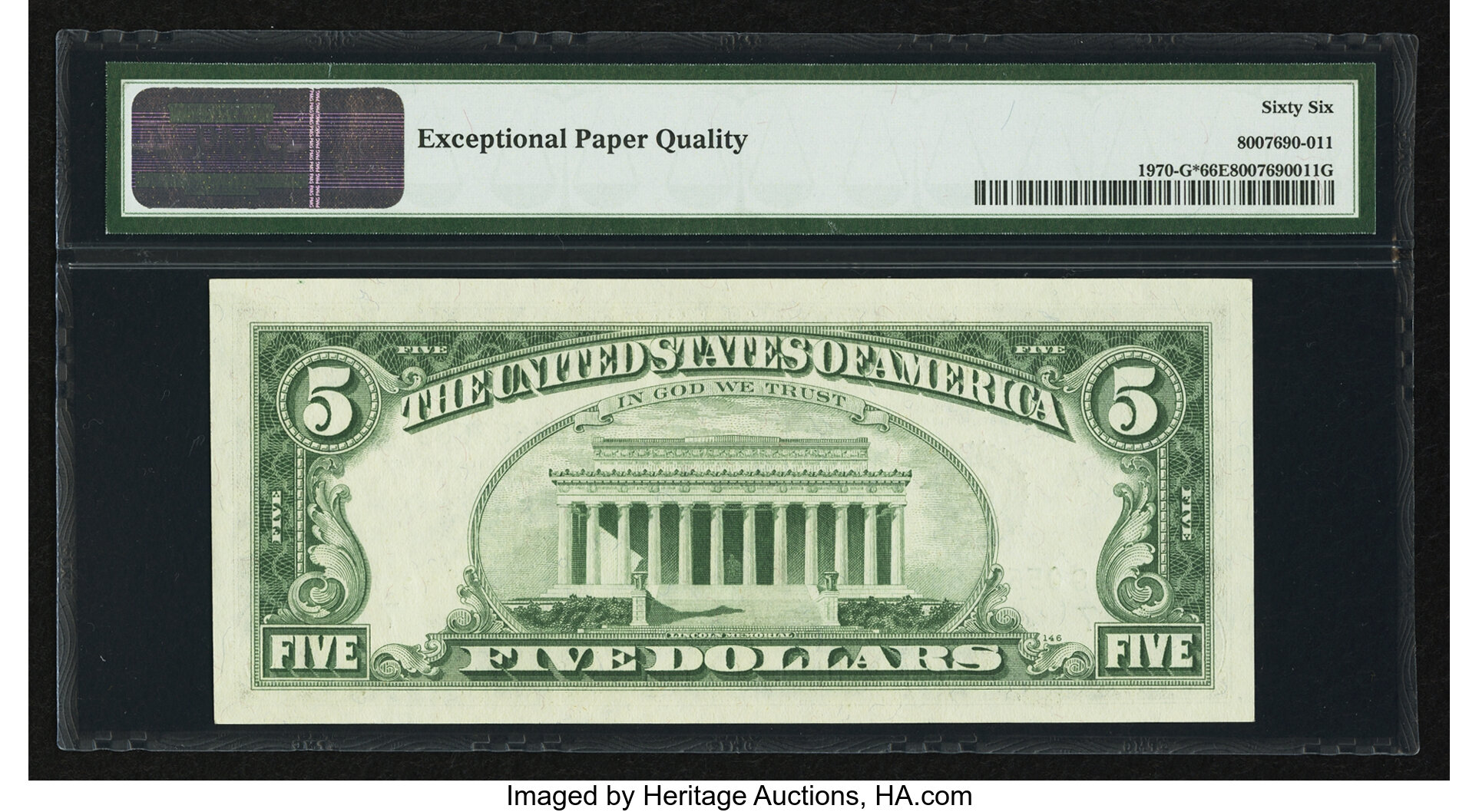 image for: Fr. 1970-G* $5 1969A Federal Reserve Star Note. PMG Gem Uncirculated 66 EPQ....