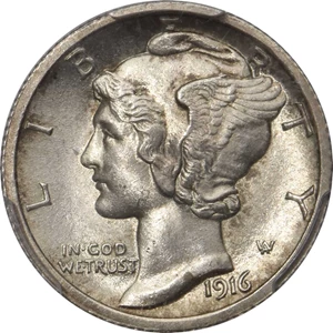 image for: 1916-D Mercury Dime. MS-65 (PCGS).
