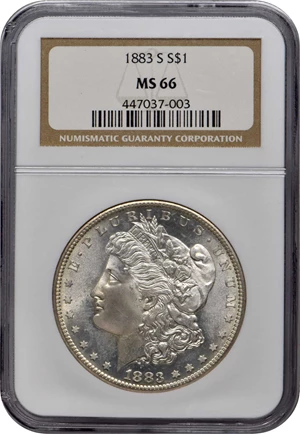 image for: 1883-S Morgan Silver Dollar. MS-66 (NGC).