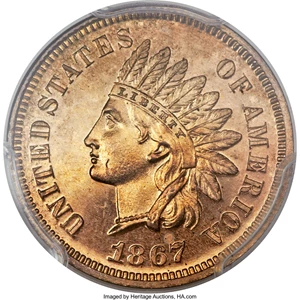 image for: 1867 1C PR65 Red PCGS....