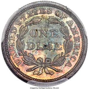 image for: 1855 10C Arrows PR64 PCGS. Fortin-101, R.7....