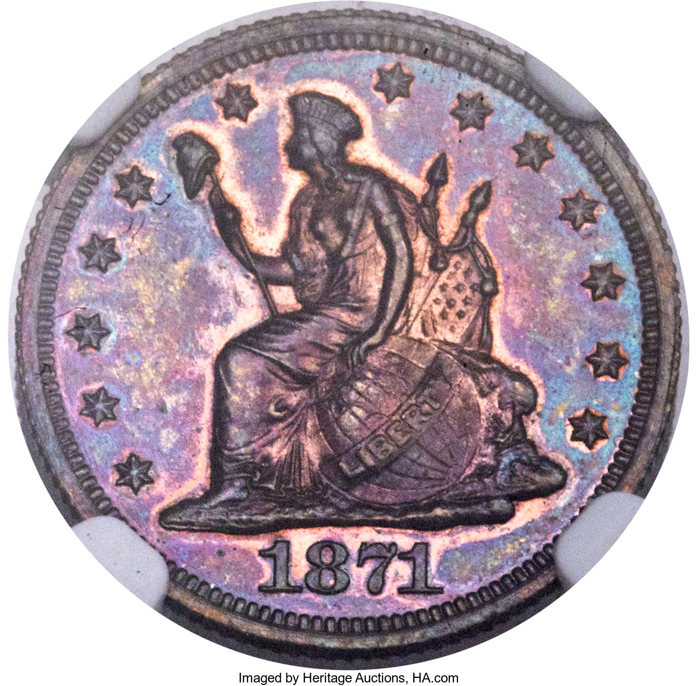 1871 P10c Copper, J-1085 PR RB