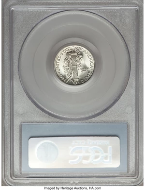 image for: 1941 10C MS68 PCGS. PCGS Population (5/0). NGC Census: (1/0). Mintage: 175,106,560. Numismedia Wsl. Price for problem free ...