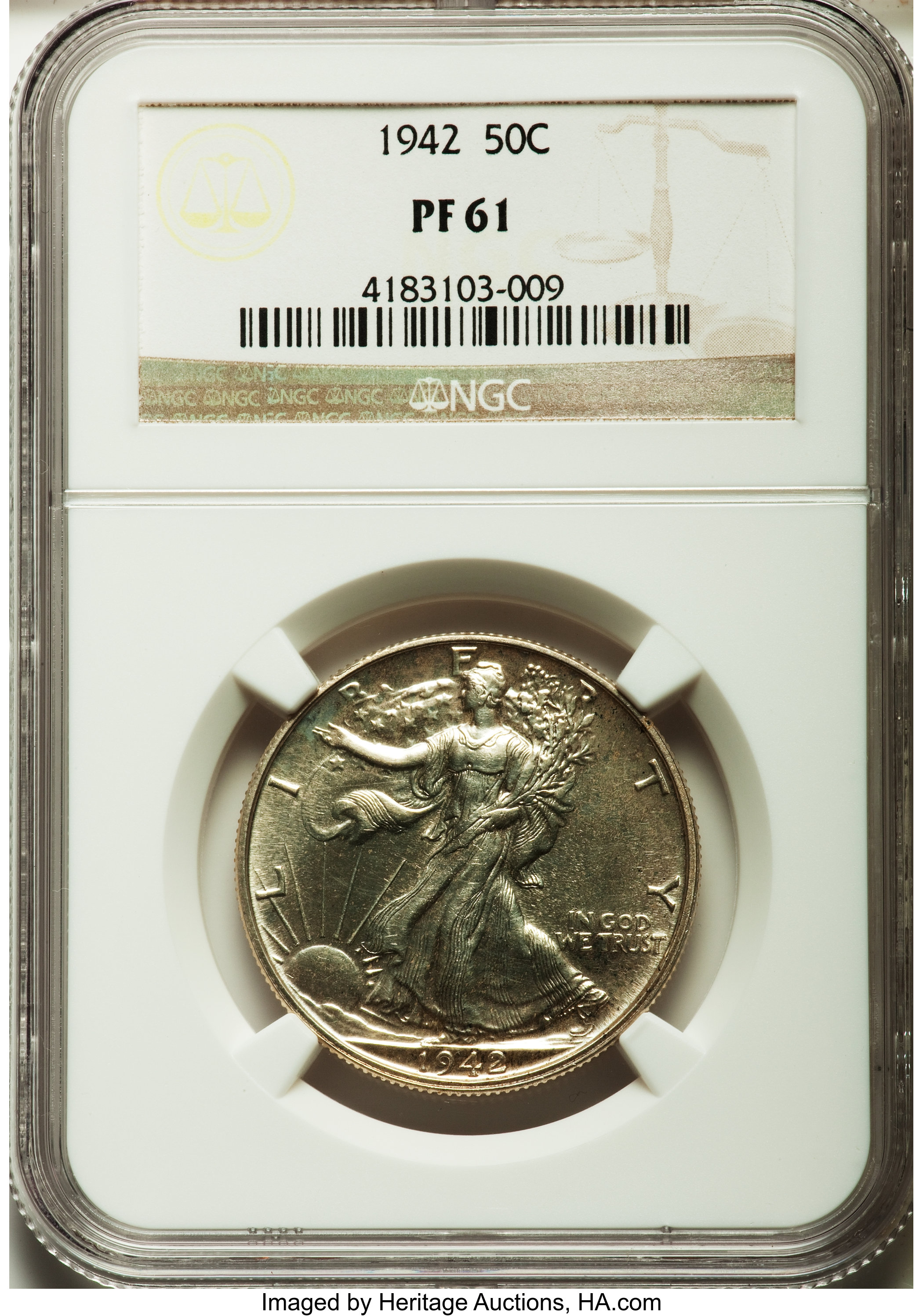 1942 50C PR61 NGC. NGC Census: (10/4123). PCGS Population (22/5851). Mintage: 21,120. Numismedia Wsl. Price for problem fre...