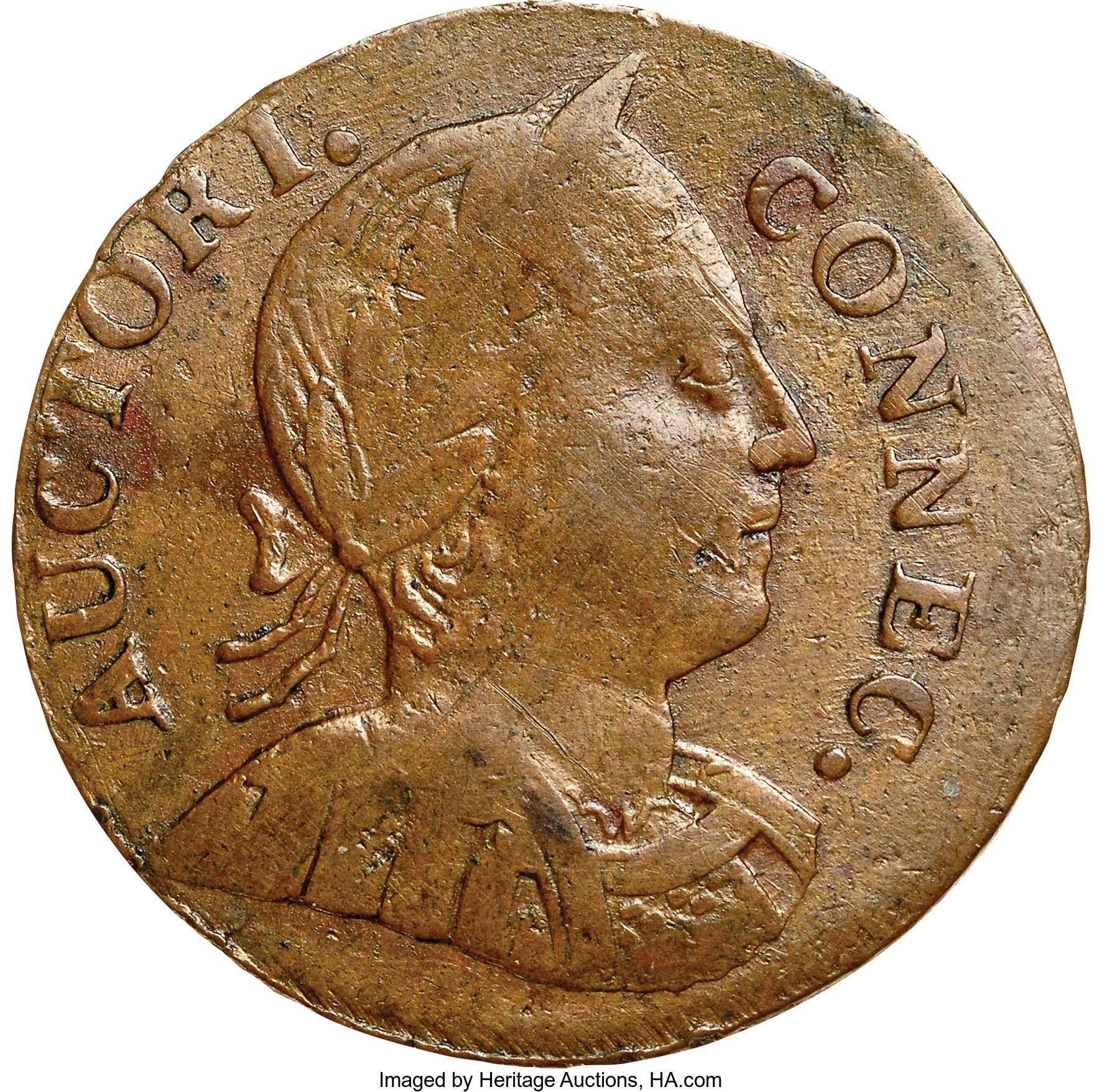 1786 Copper Connecticut, Large Head Right MS BN