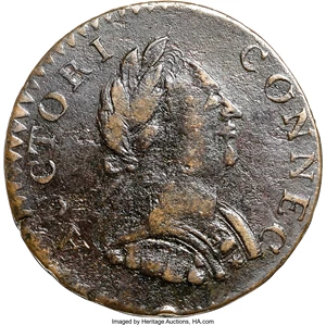 image for: 1787 COPPER Connecticut Copper, Mailed Bust Right, INDE ET LIB VF30 NGC. M. 1.3-L, W-2735, R.6. ...