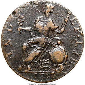 image for: 1787 COPPER Connecticut Copper, Mailed Bust Right, INDE ET LIB VF30 NGC. M. 1.3-L, W-2735, R.6. ...