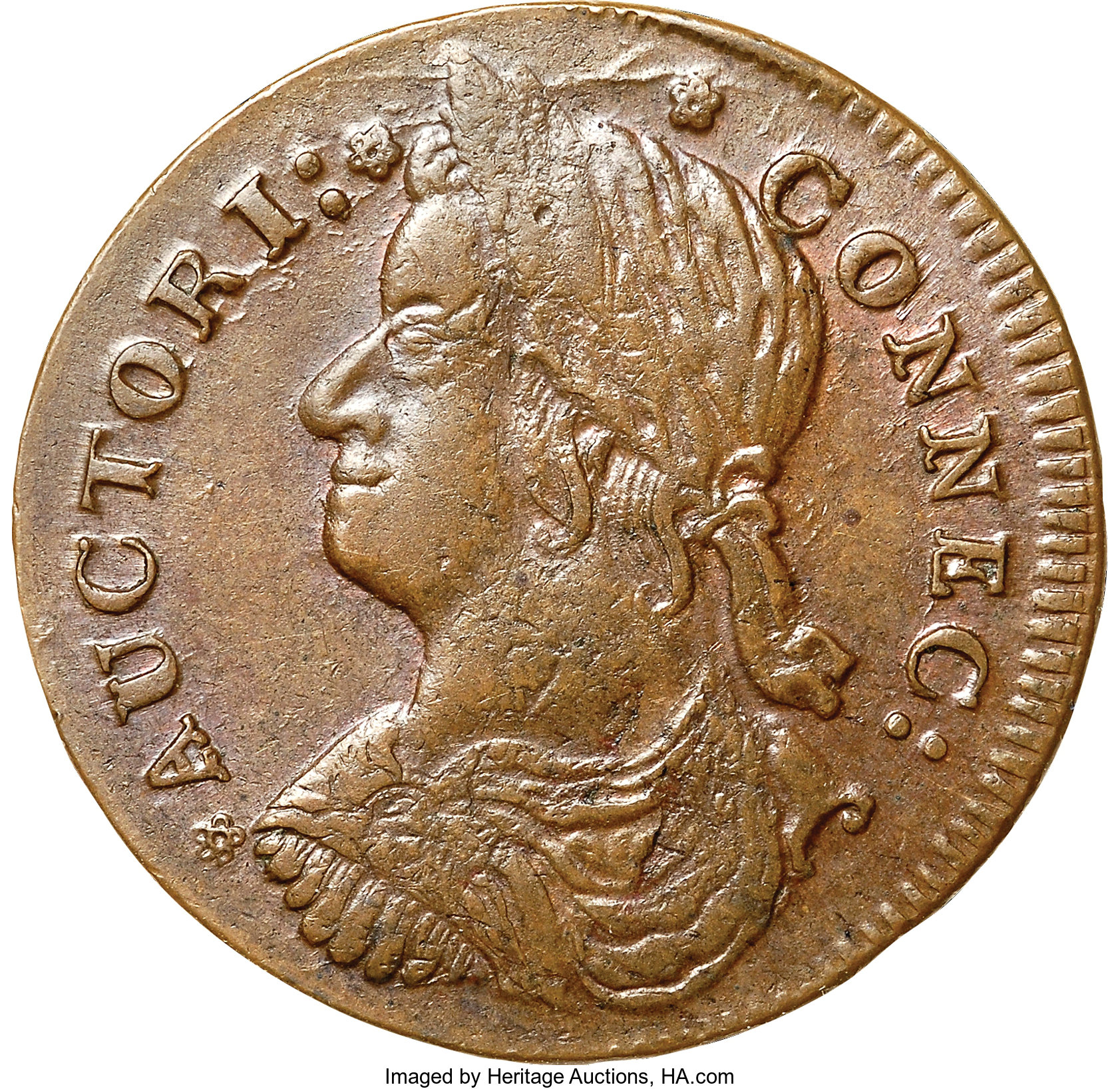 1787 COPPER Connecticut Copper, Draped Bust Left MS61 Brown NGC M. 31.2-r.3, W-3210, R.1. ...