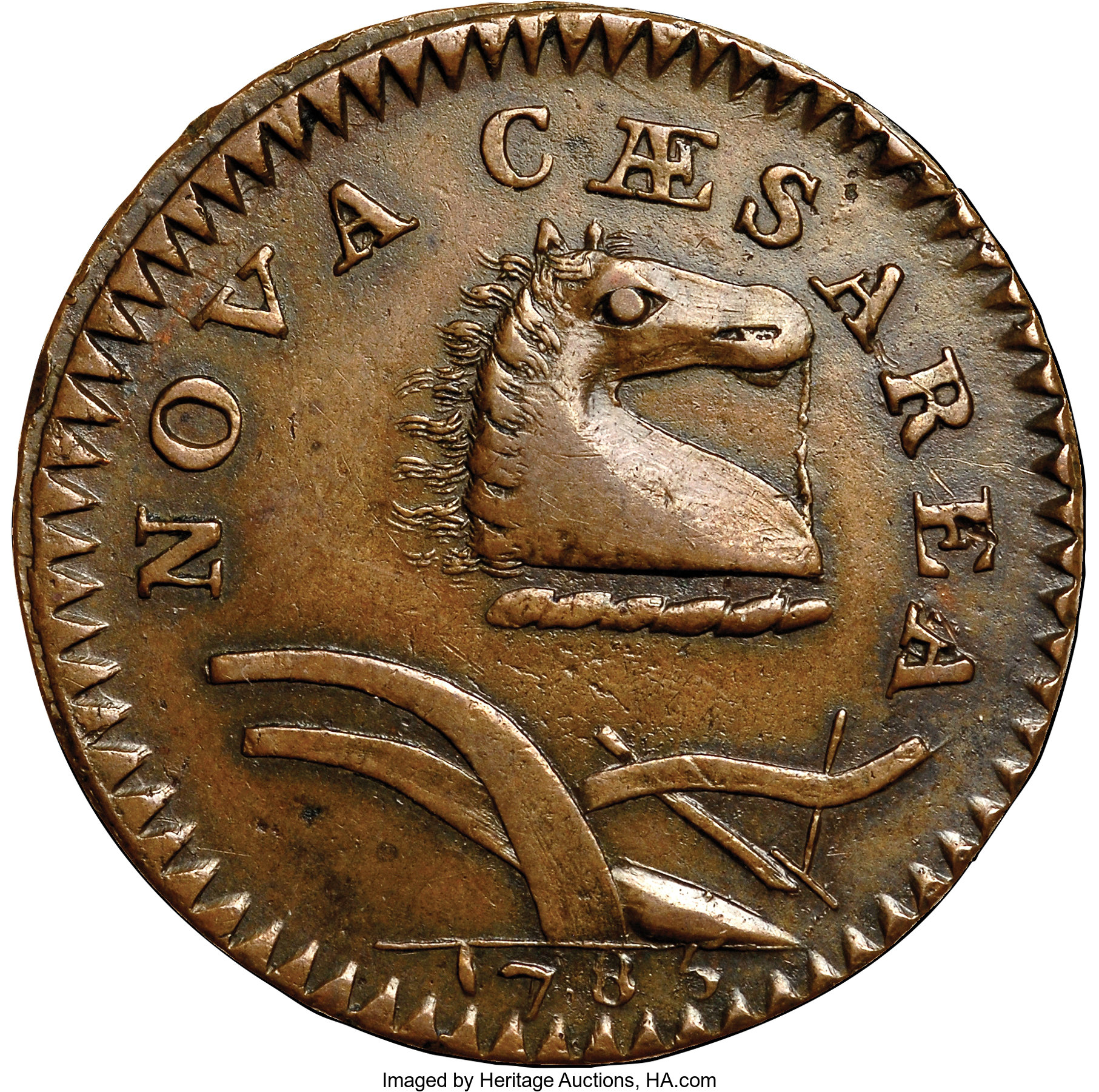 image for: 1786 COPPER New Jersey Copper, Bridle Obverse AU58 NGC. M. 18-M, W-4890, R.3. ...