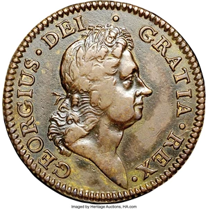 image for: 1722 PENNY Rosa Americana Penny, VTILE AU53 NGC. Martin 2.1-A.1, W-1256, R.5. ...