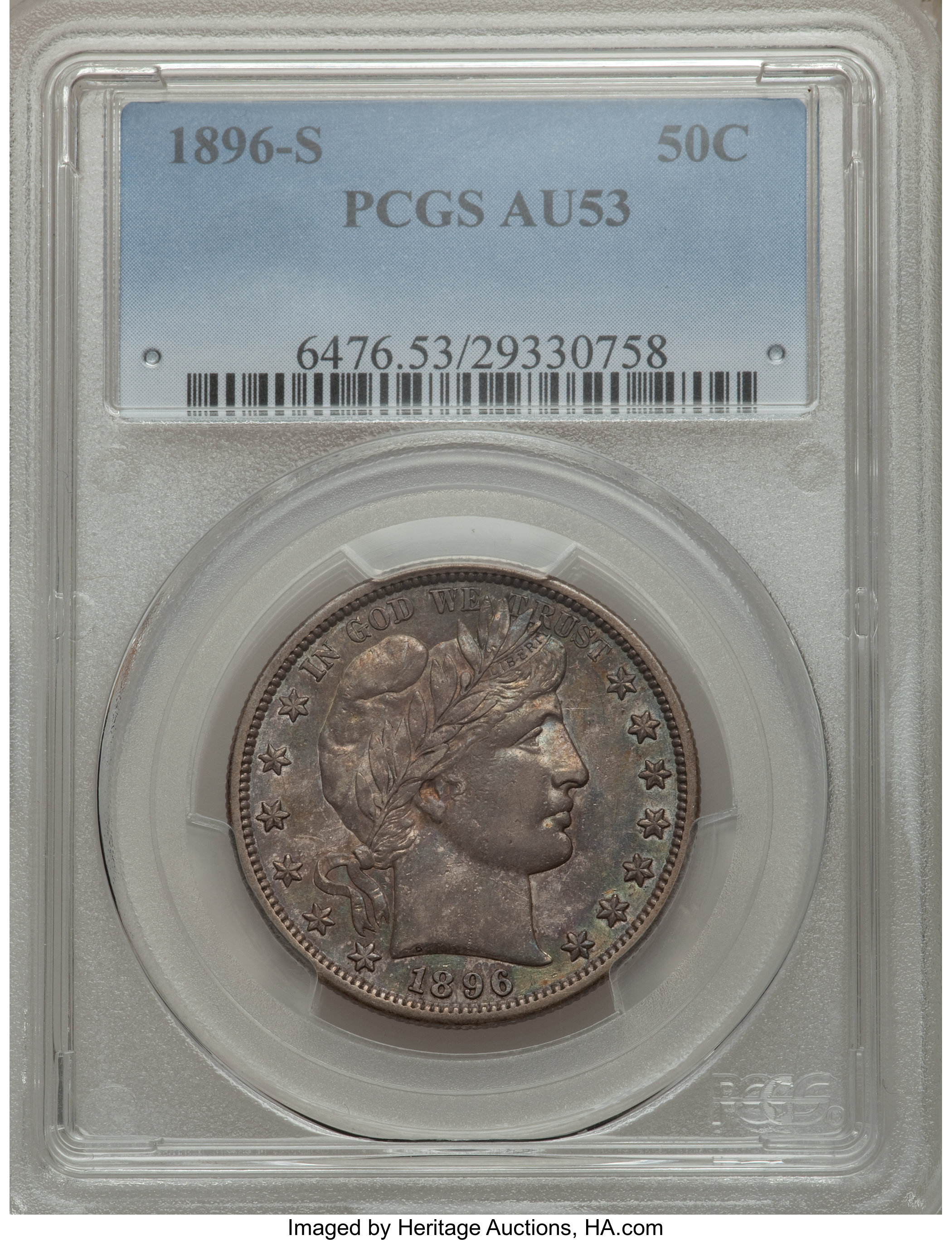 1896-S 50C AU53 PCGS. ...