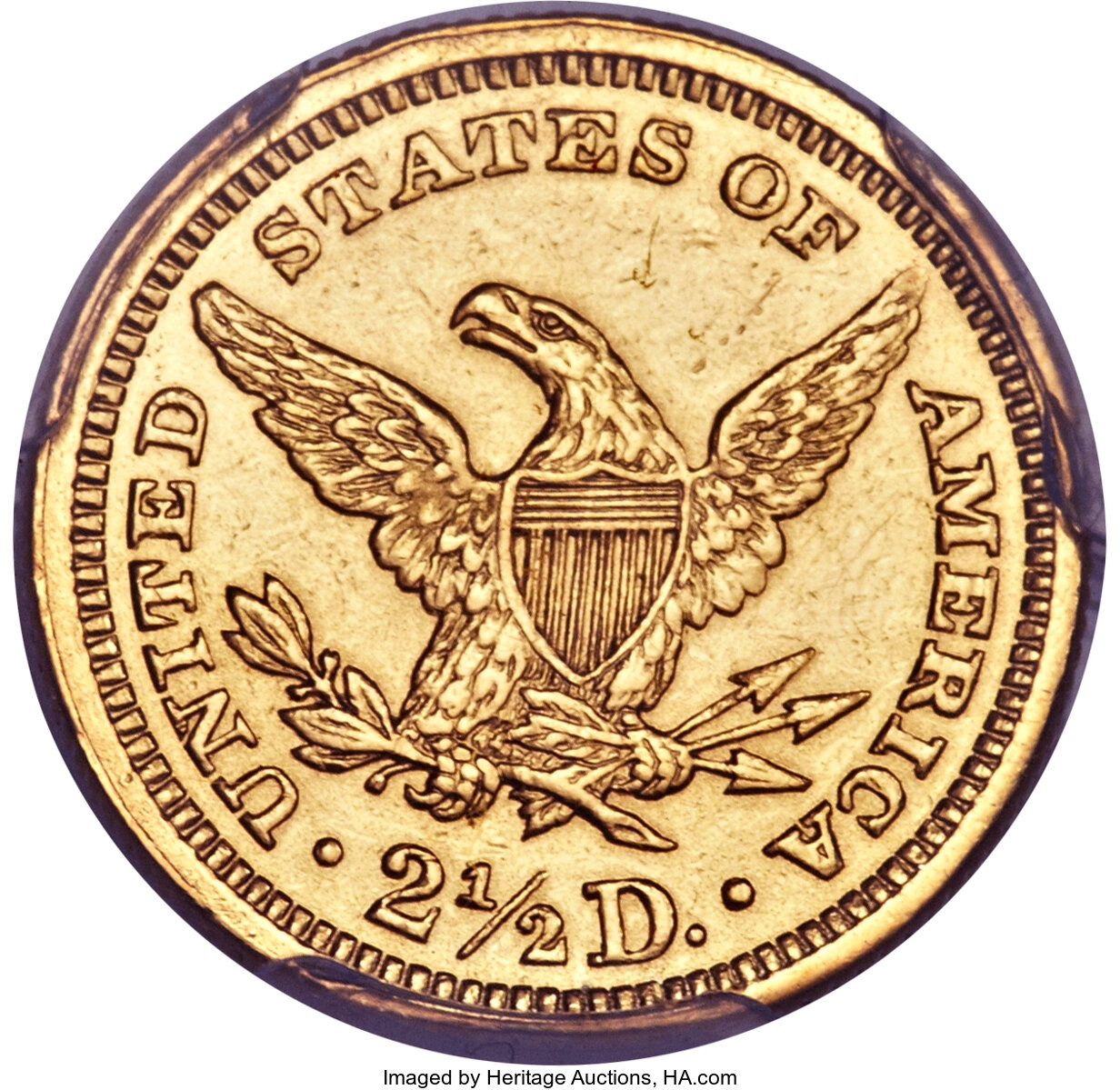 image for: 1864 $2 1/2 -- Filed Rims -- PCGS Genuine. AU Details....