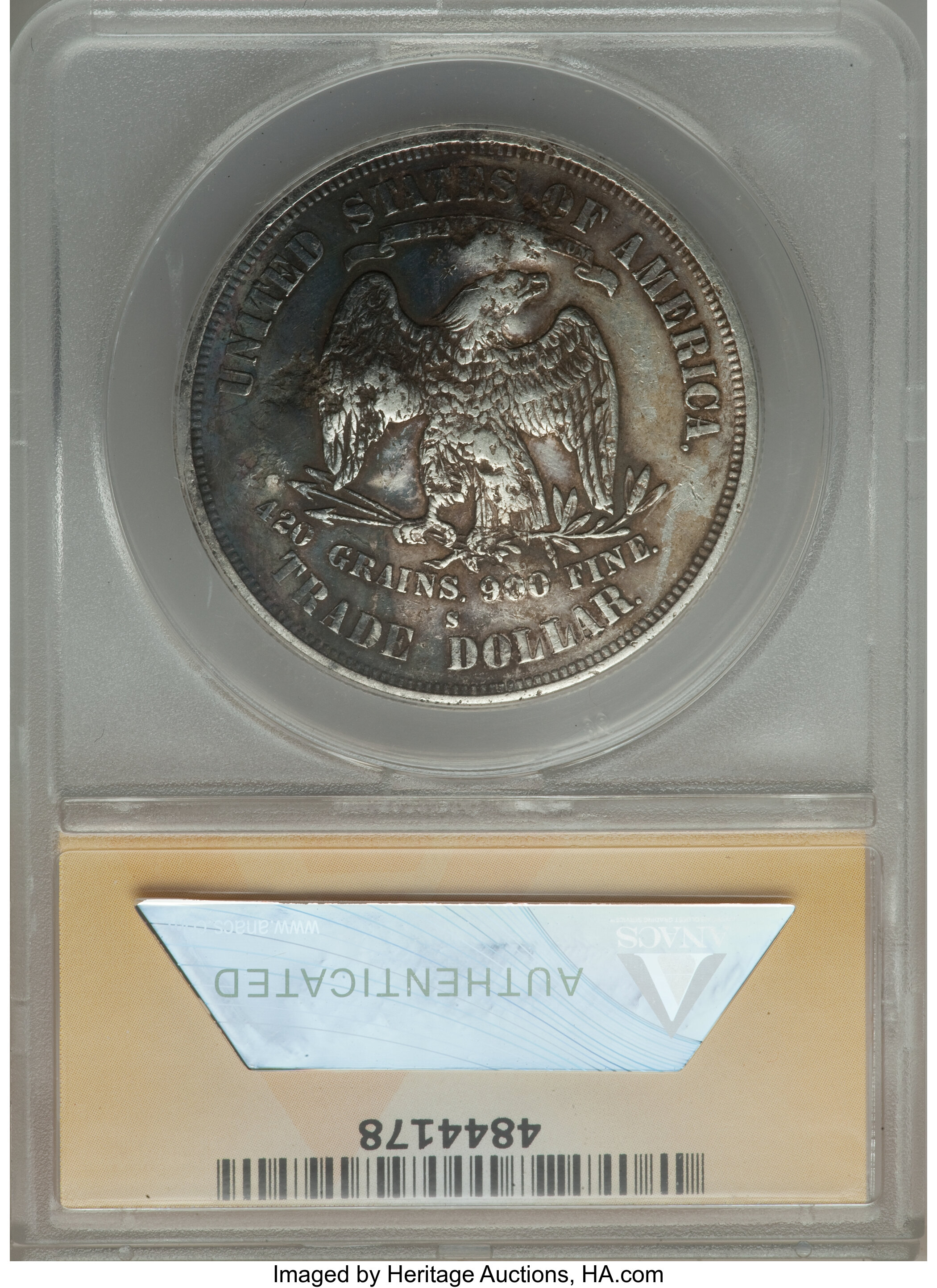 1876-S Trade$ Chopmarked VF25 thumbnail 2
