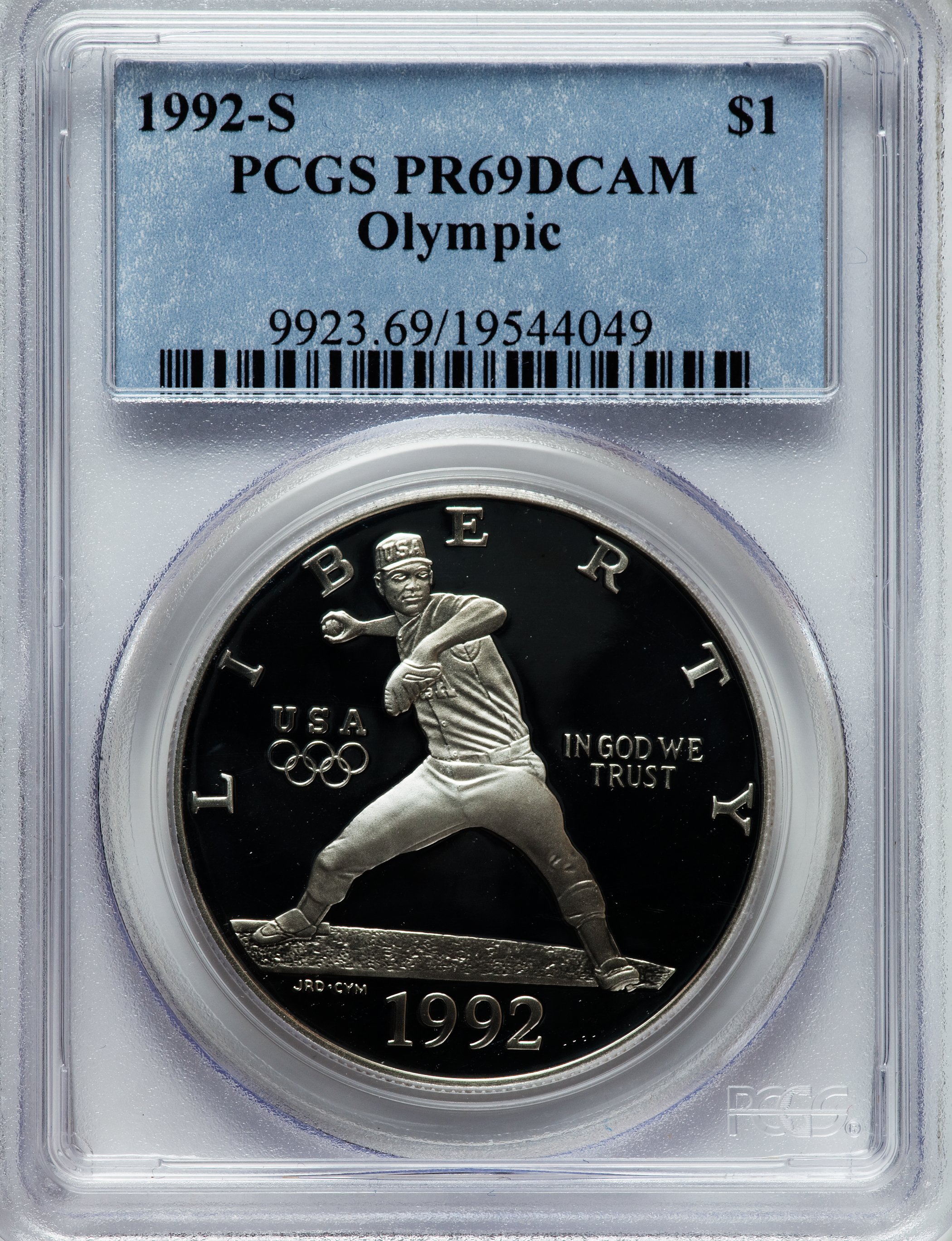 1992-S $1 Olympic Silver Dollar PR69 Deep Cameo PCGS. PCGS Population (2604/70). NGC Census: (2541/26). Mintage: 504,505. N...