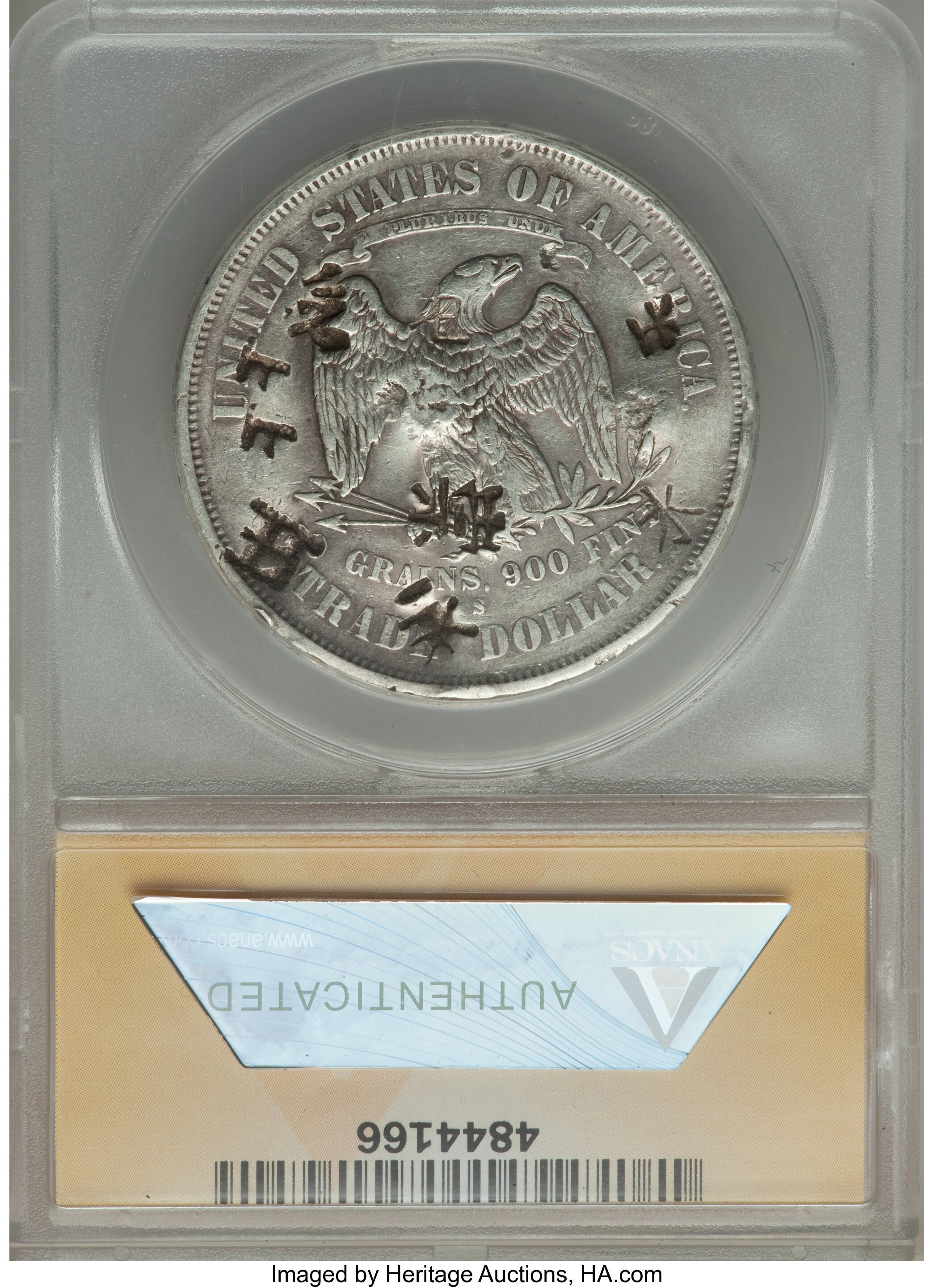1876-S Trade$ Chopmarked VF25 thumbnail 4