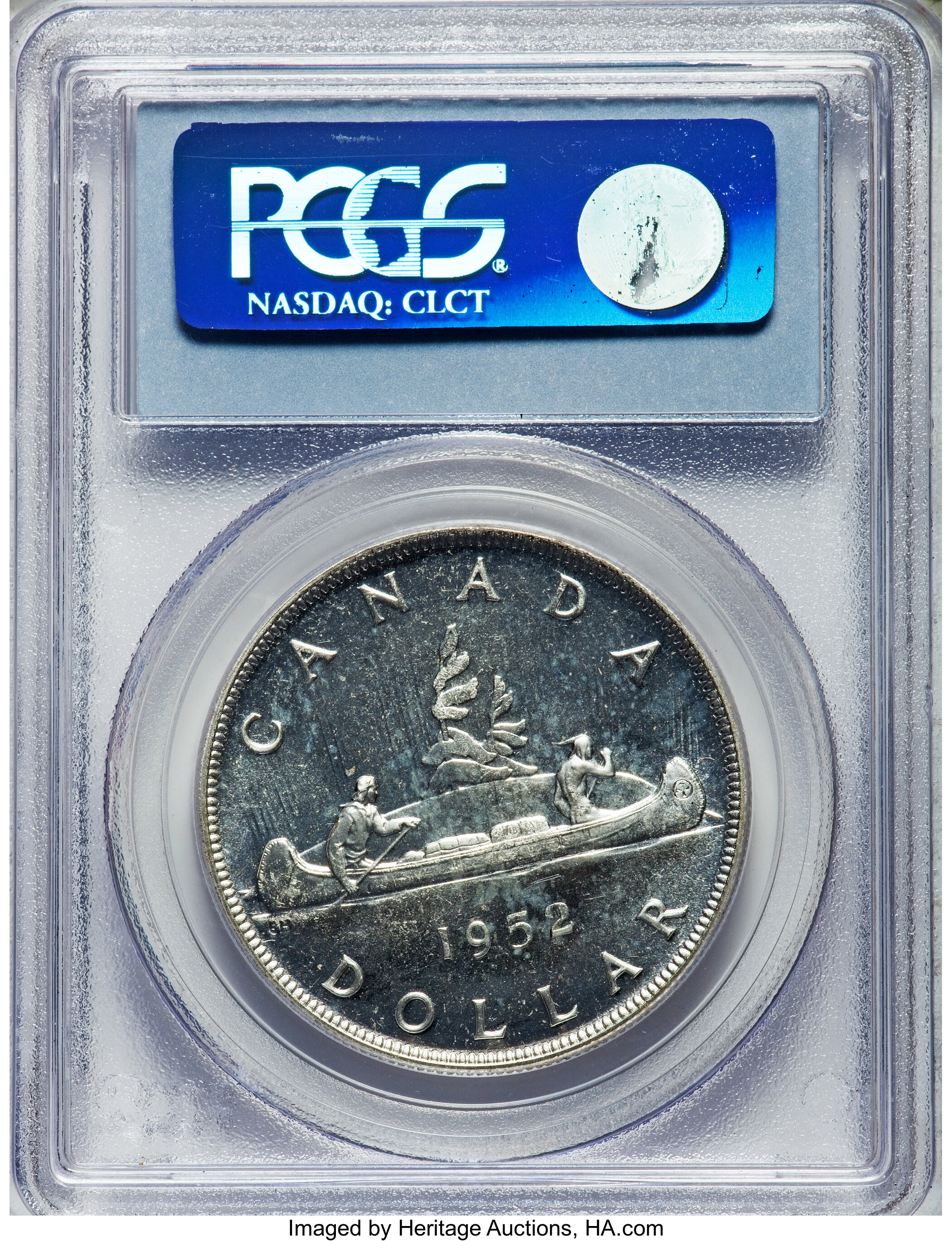 image for: George VI "No Water Lines" Prooflike Dollar 1952 PL66 PCGS
