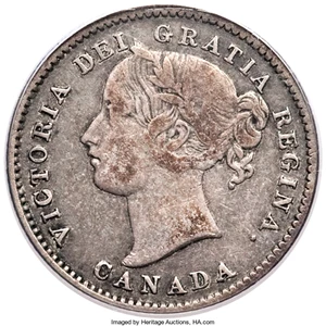 image for: Victoria "First 8/5" 10 Cents 1858 VF30 PCGS