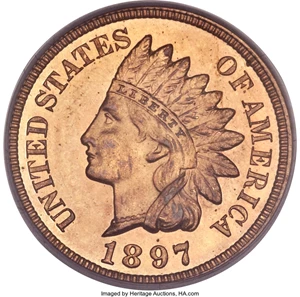 image for: 1897 1C PR65 Red Cameo PCGS....