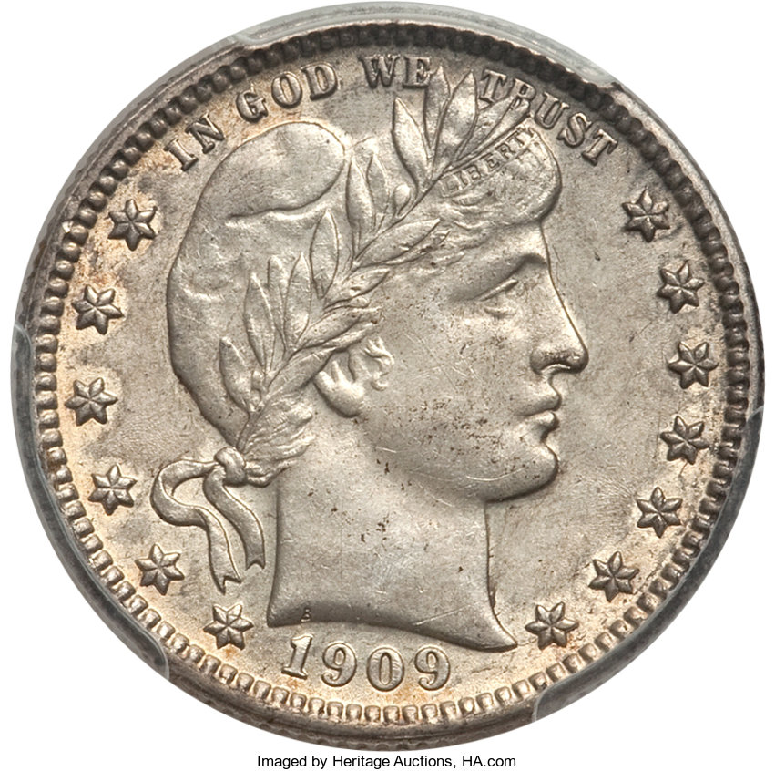 1909-O 25C AU58 PCGS. ...