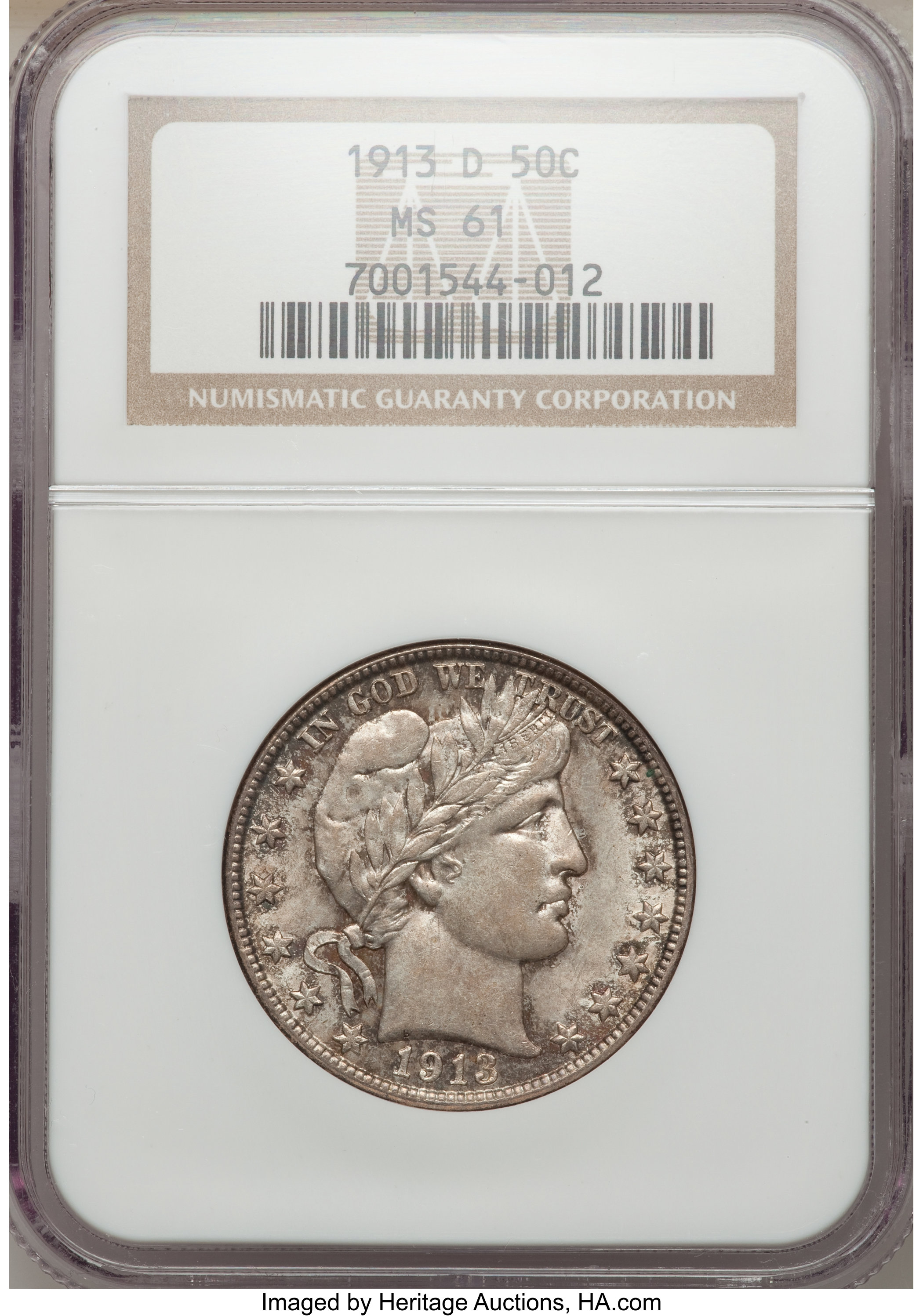 1913-D 50C MS61 NGC. ...