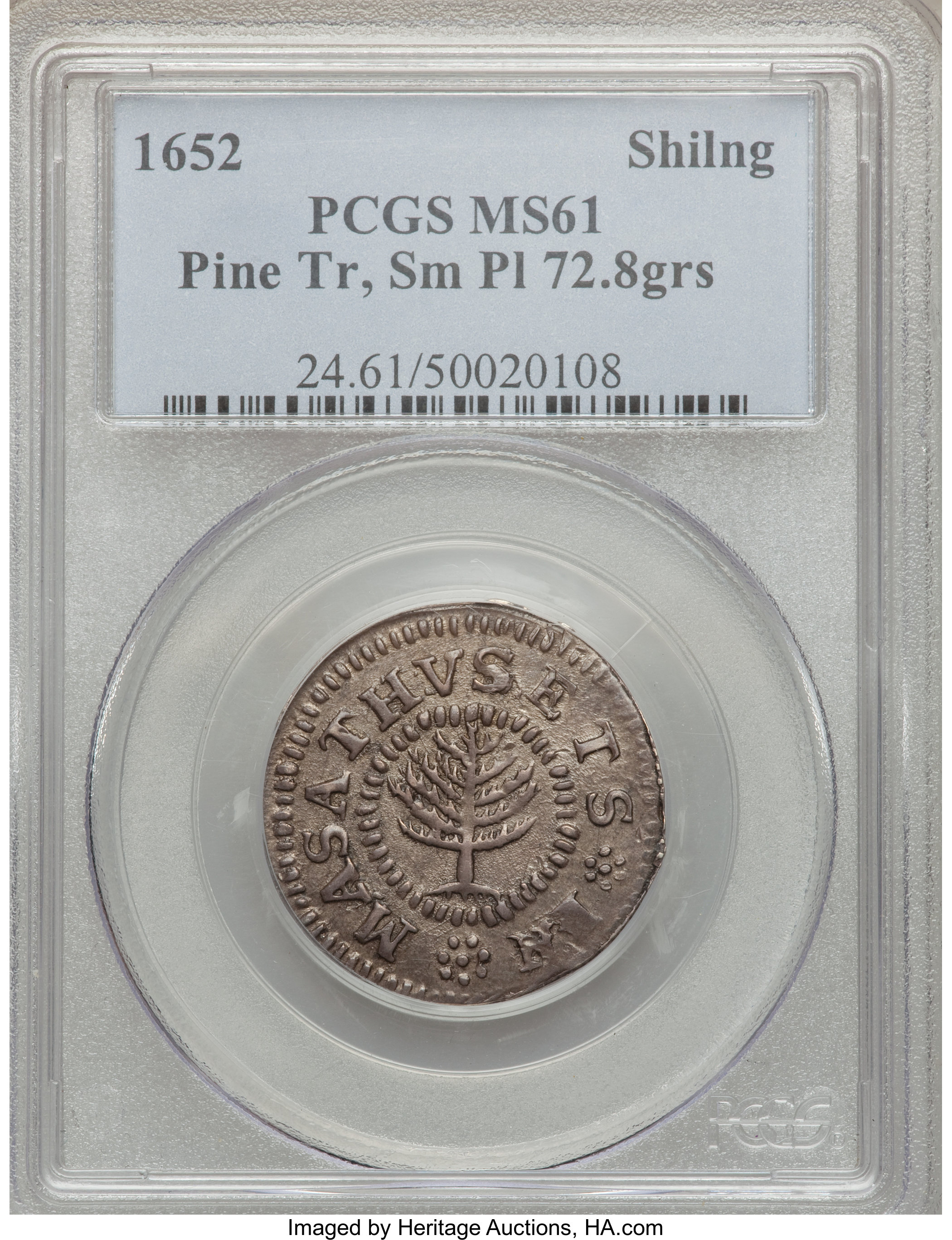1652 Shilling Pine Tree, Small Planchet MS65 thumbnail 16