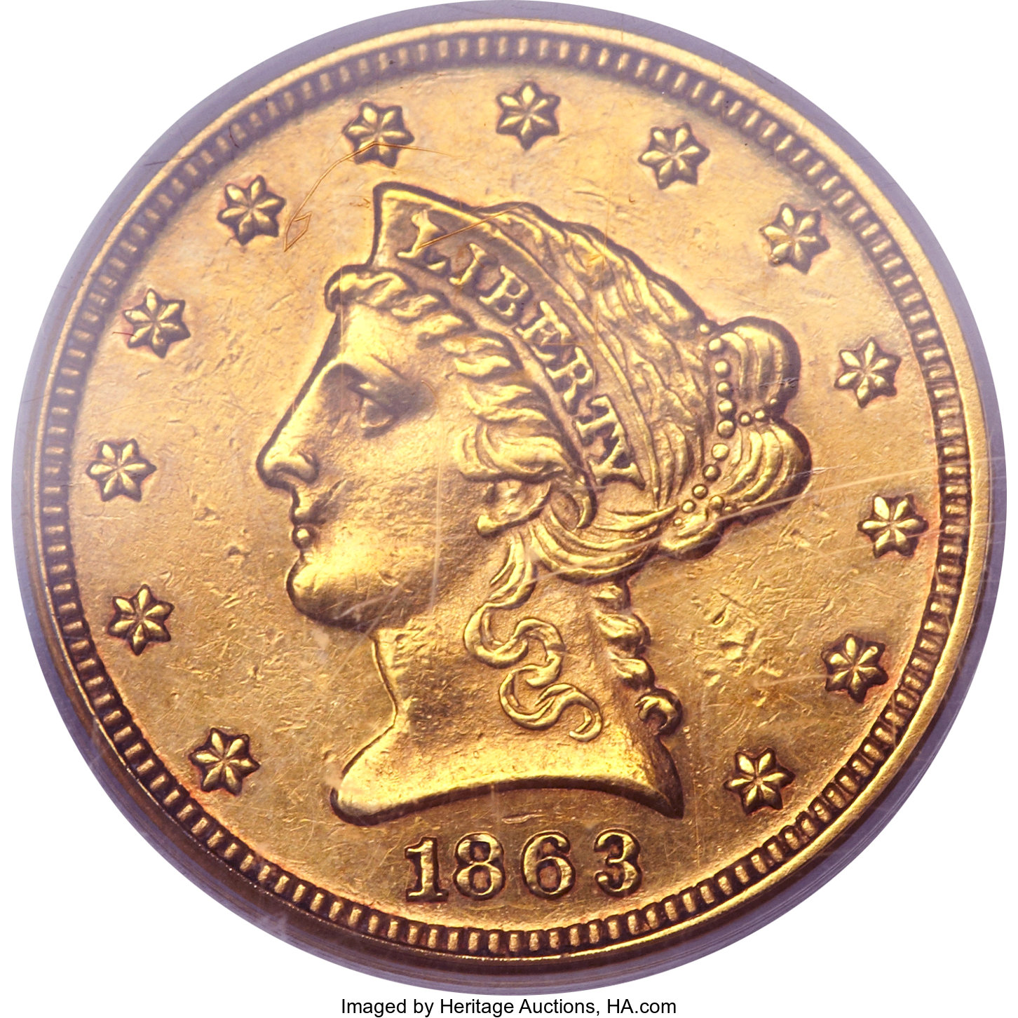 image for: 1863 $2 1/2 PR58 PCGS....