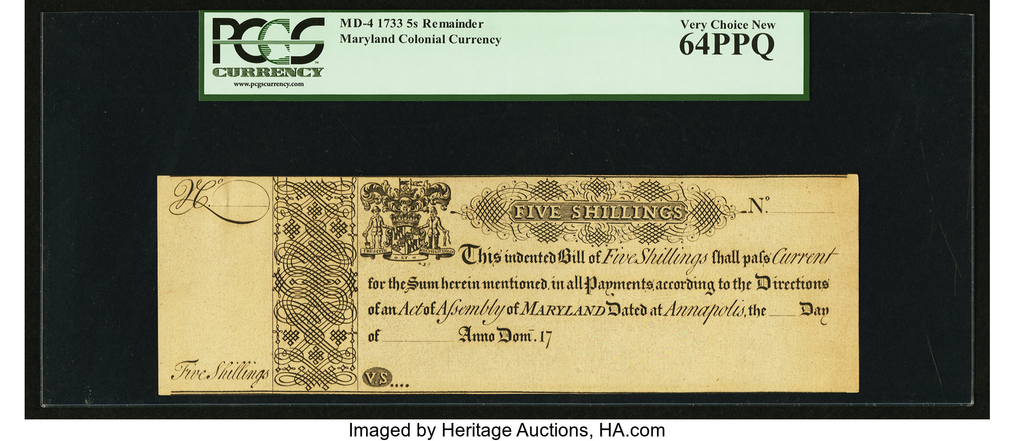1733 5s Maryland (Fr. MD4)