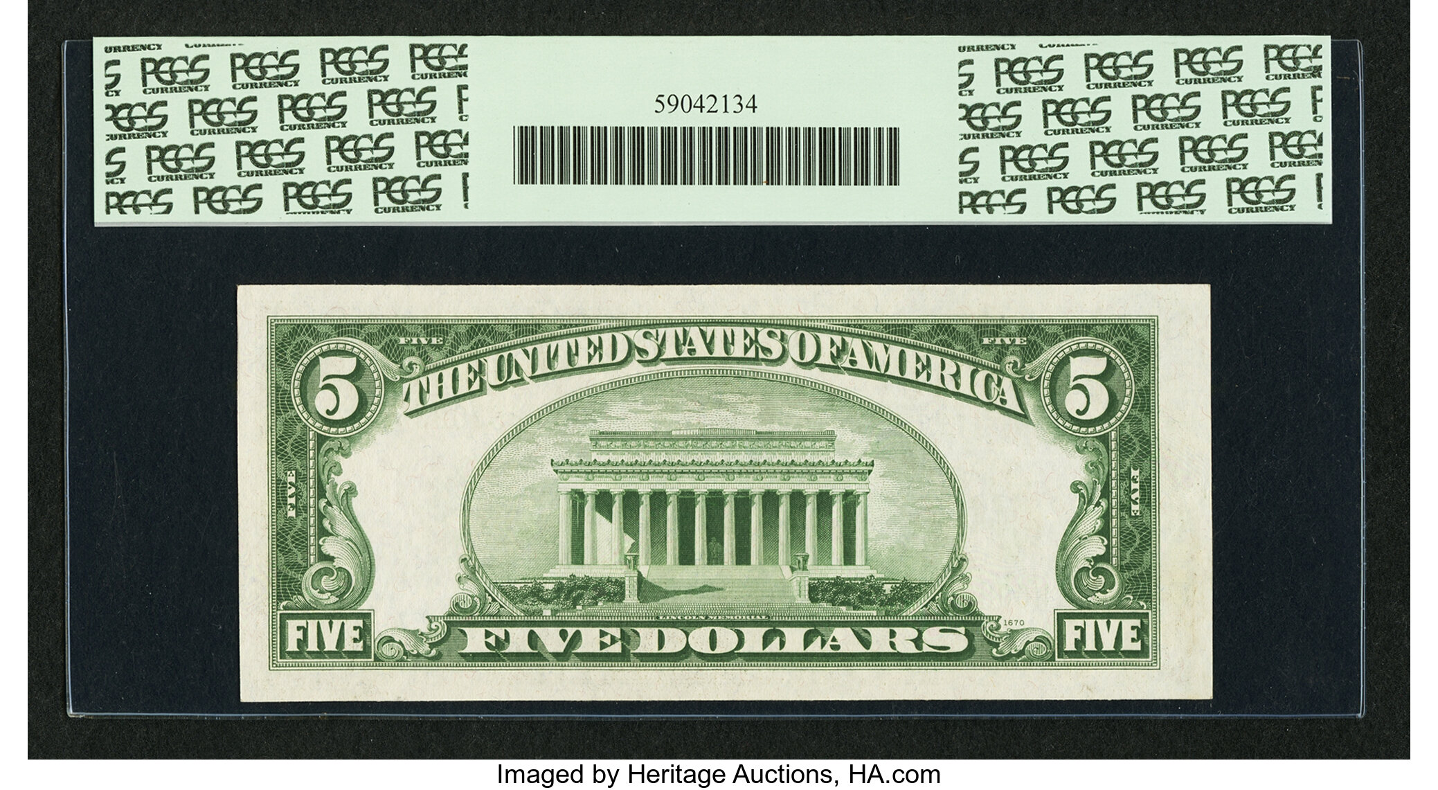 image for: Fr. 1959-H* $5 1934C Federal Reserve Note. PCGS Very Choice New 64PPQ....