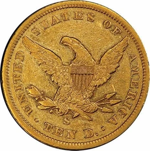 image for: $10 1863-S PCGS XF45
