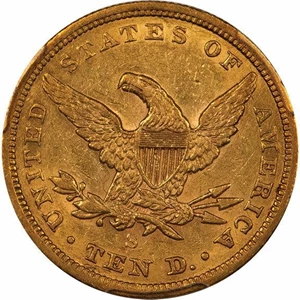 image for: $10 1863-S PCGS AU53
