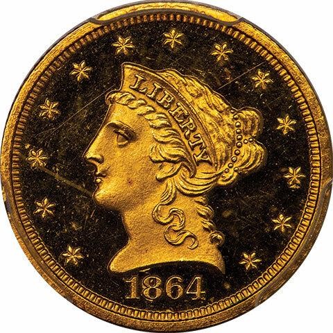 image for: $2.50 1864 PCGS PR64+ DCAM CAC