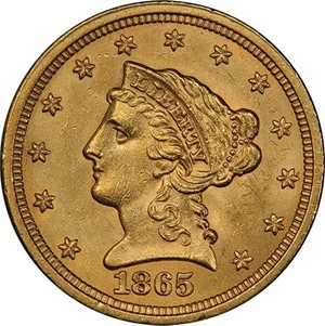 image for: $2.50 1865-S PCGS MS63+ CAC