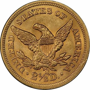 image for: $2.50 1865-S PCGS MS63+ CAC