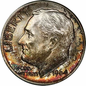 image for: 10C 1964-D PCGS MS67+ FB