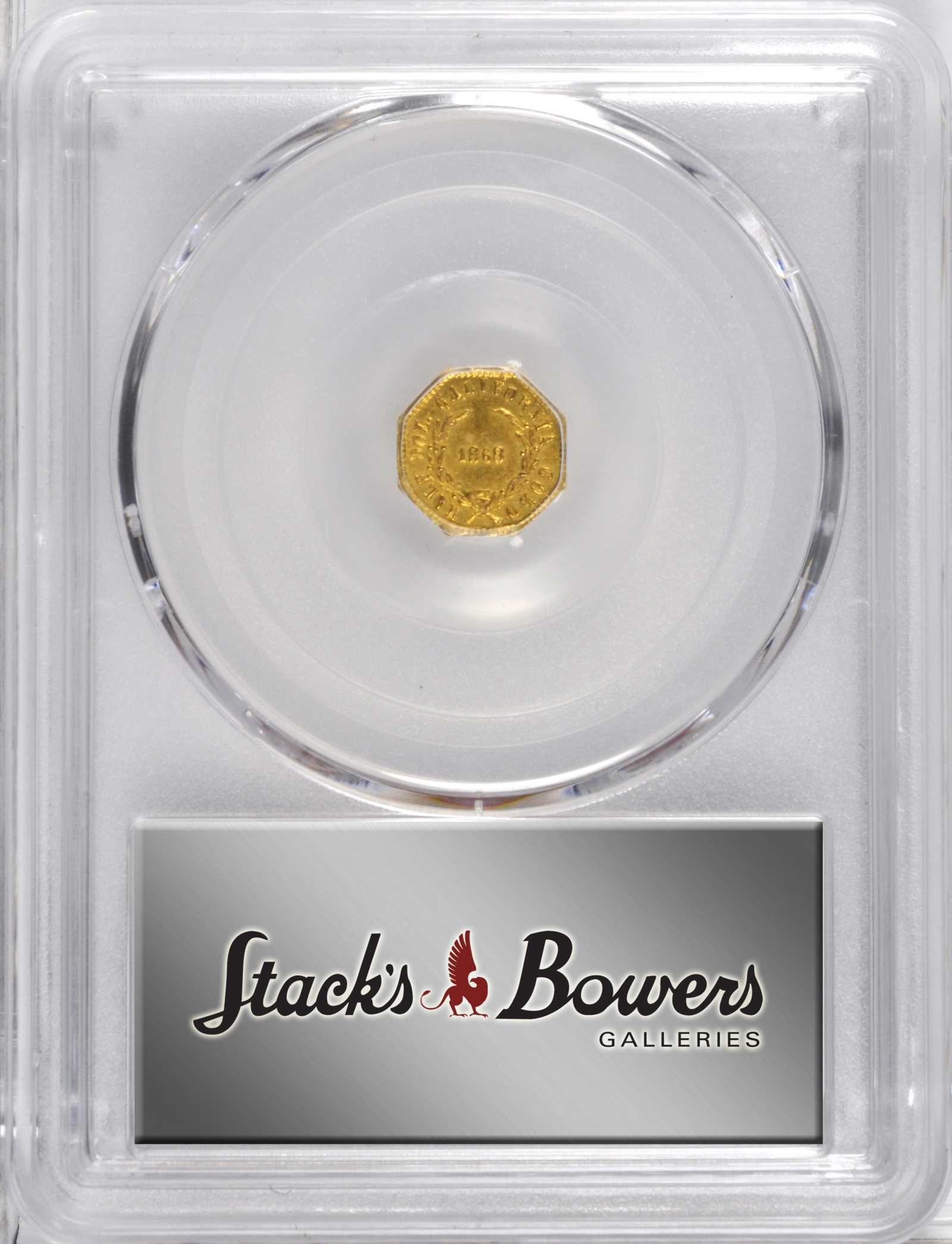 image for: 1868 Octagonal 50 Cents. BG-1303. Rarity-4. Liberty Head. AU-58 (PCGS).