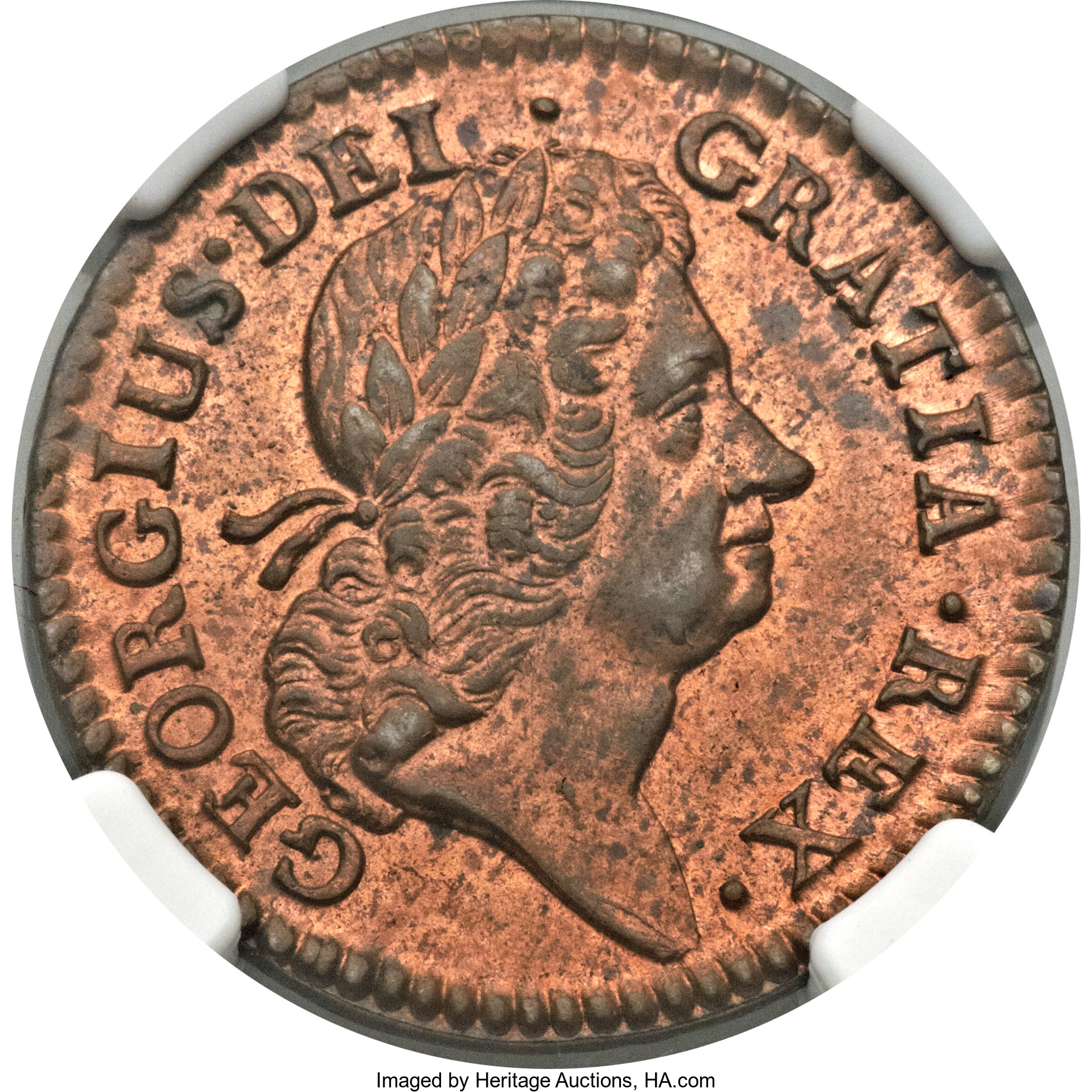 image for: 1724 1/2P Hibernia Halfpenny MS64 Red NGC. M. 4.51-K.4, W-13690, R.2....