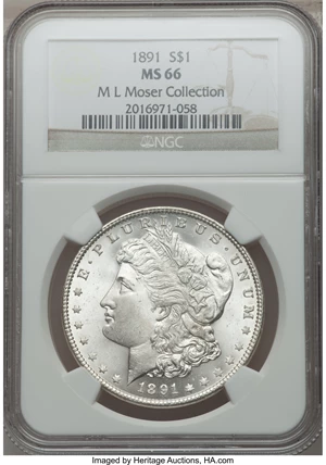 image for: 1891 $1 MS66 NGC....
