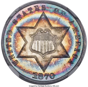 image for: 1870 3CS PR68 ★ Cameo NGC....