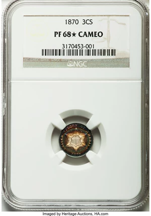 image for: 1870 3CS PR68 ★ Cameo NGC....