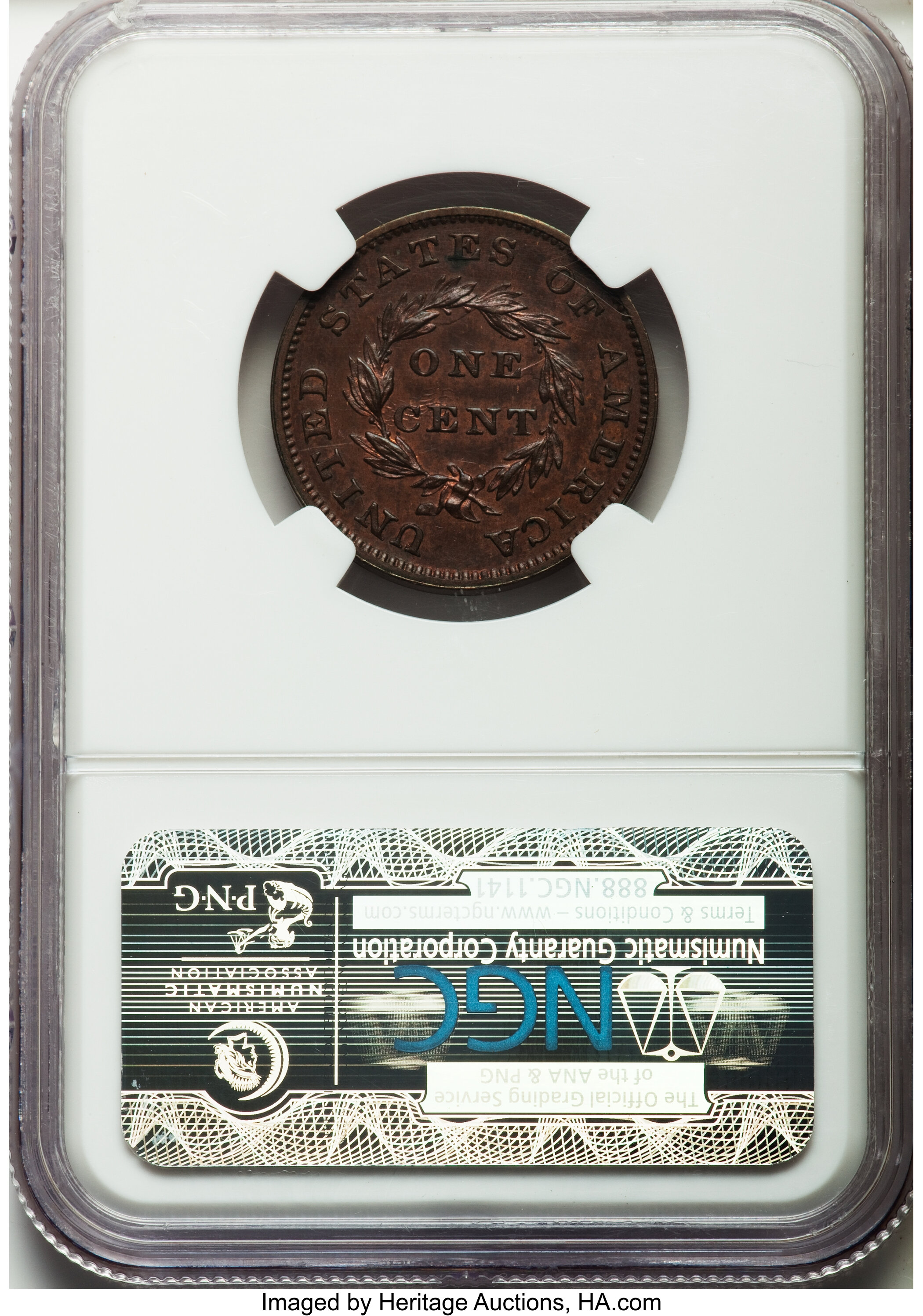 image for: 1855 P1C Flying Eagle Cent, Judd-167 Original, Pollock-193, R.5, PR64 Red and Brown NGC....