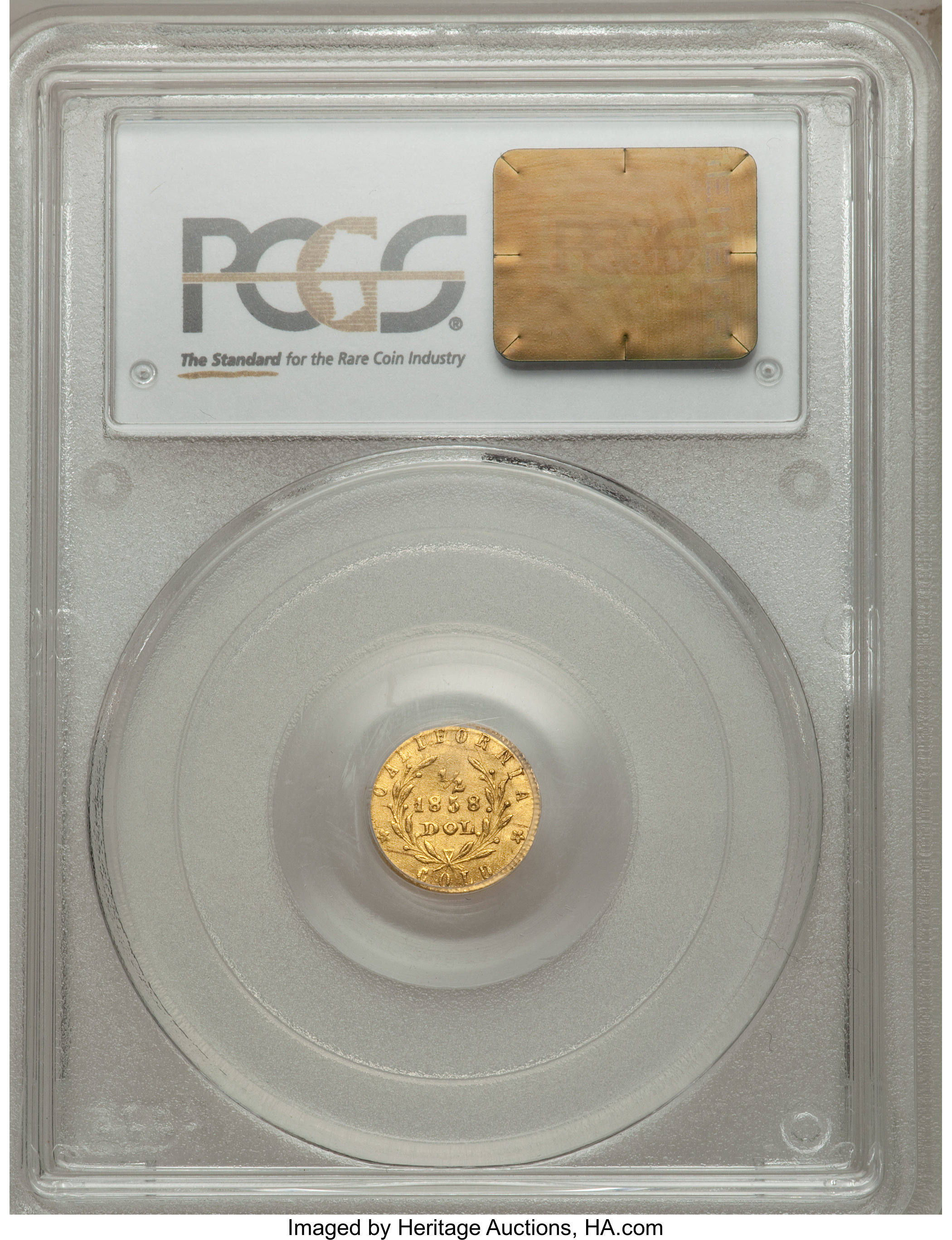 image for: 1858 50C Liberty Round Half Dollar, BG-1323, R.8, MS62 PCGS....